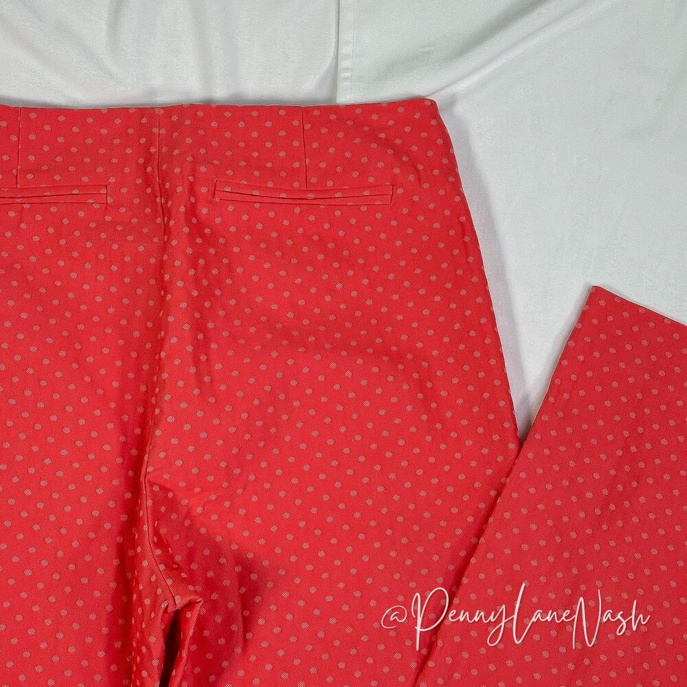 Eric Stella Mid-Rise Side Zipper Dotted Pants Size 6 Coral - Picture 15 of 15